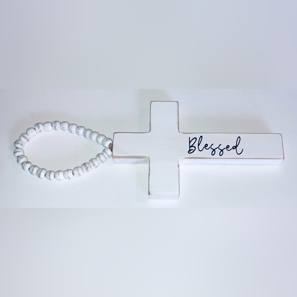 Kirklands Beaded Wood Cross - NEW!